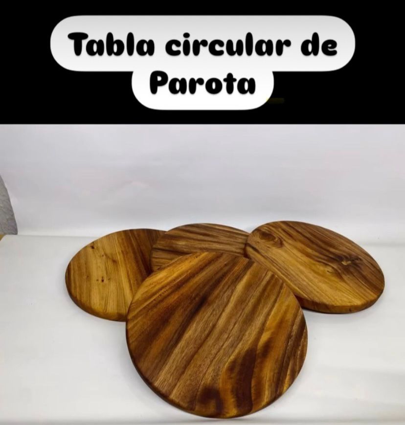 Tabla de Parota Redonda de 30 cm diámetro