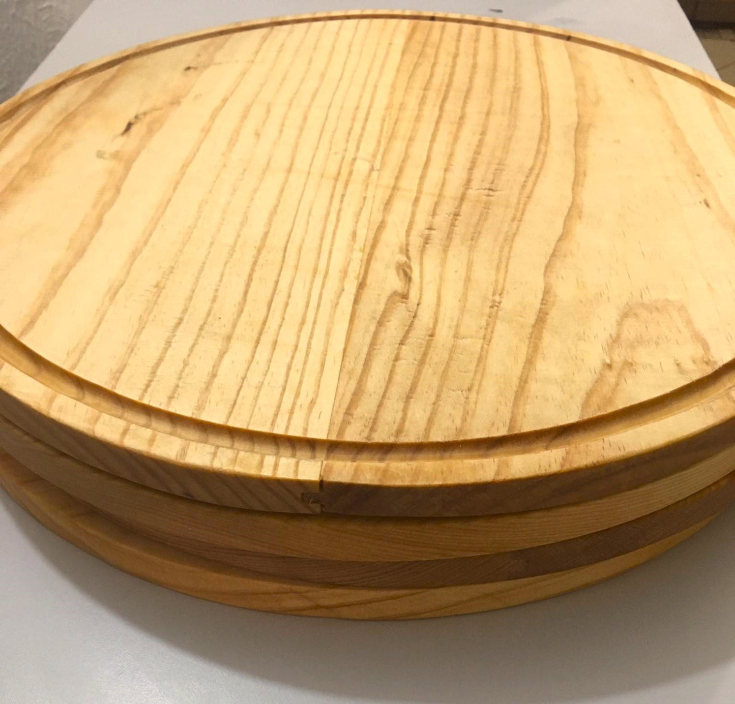 Tabla de madera de pino redonda de 40 cm
