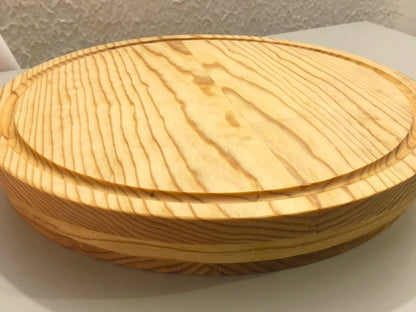 Tabla de madera de pino redonda de 40 cm