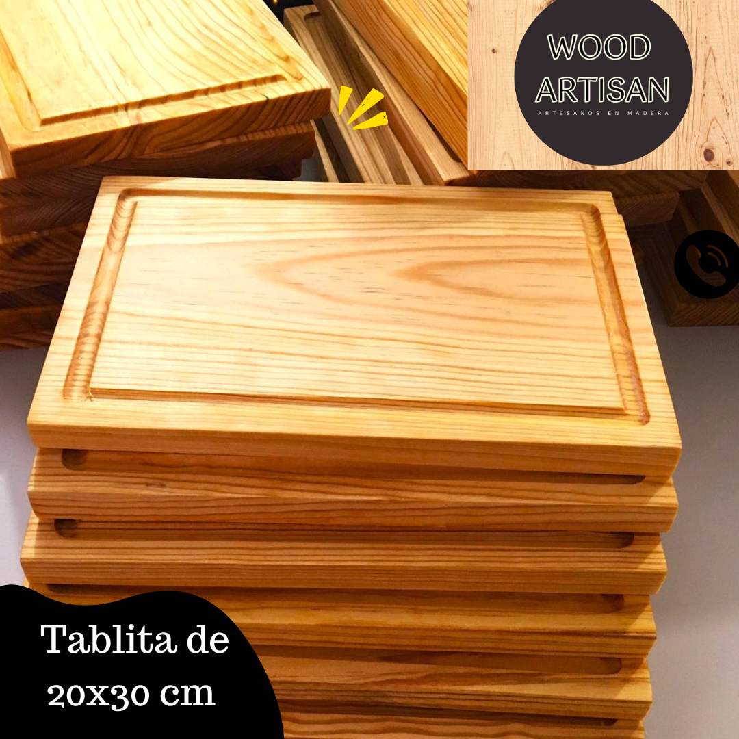 Tabla de madera de pino sin grabado 20x30