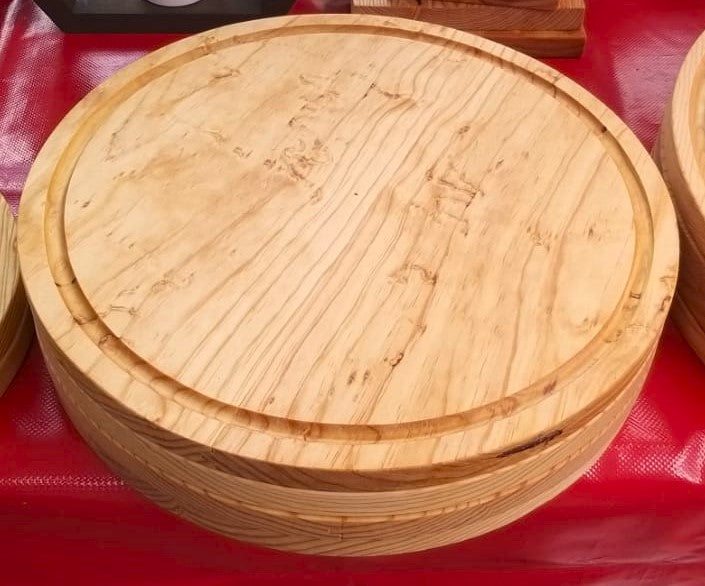 Tabla de madera de pino redonda de 40 cm