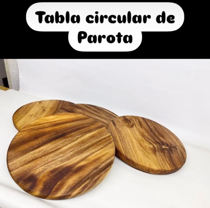 Tabla de Parota Redonda de 30 cm diámetro