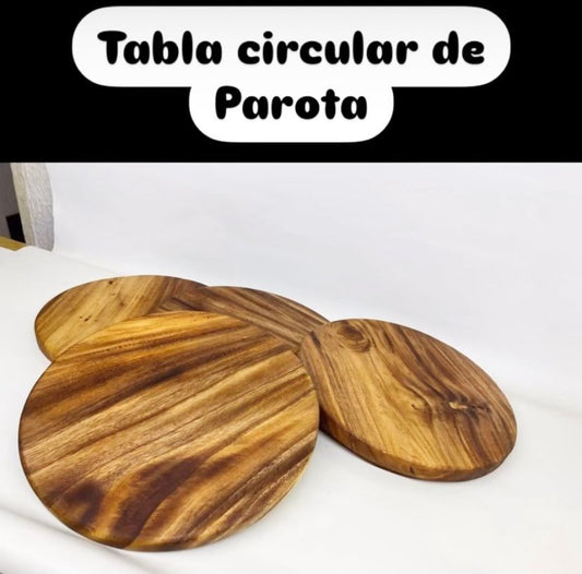 Tabla de Parota Redonda de 30 cm diámetro