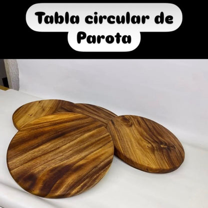 Tabla de Parota Redonda de 30 cm diámetro