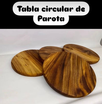 Tabla de Parota Redonda de 30 cm diámetro
